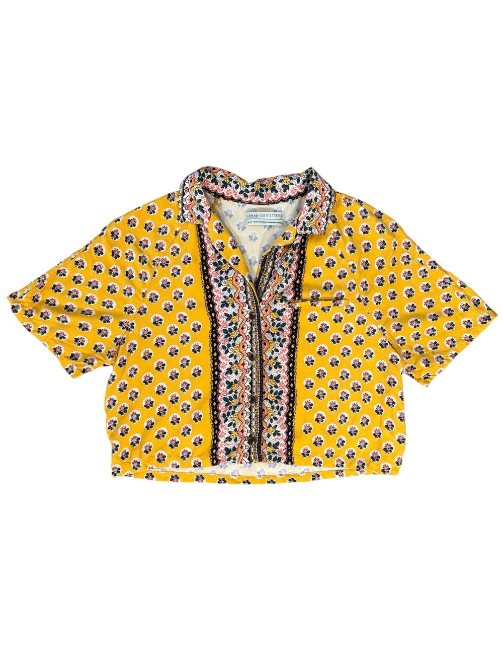 Urban‎ Outfitters Crop Button Up Blouse Indie Festival Boho Women's Small